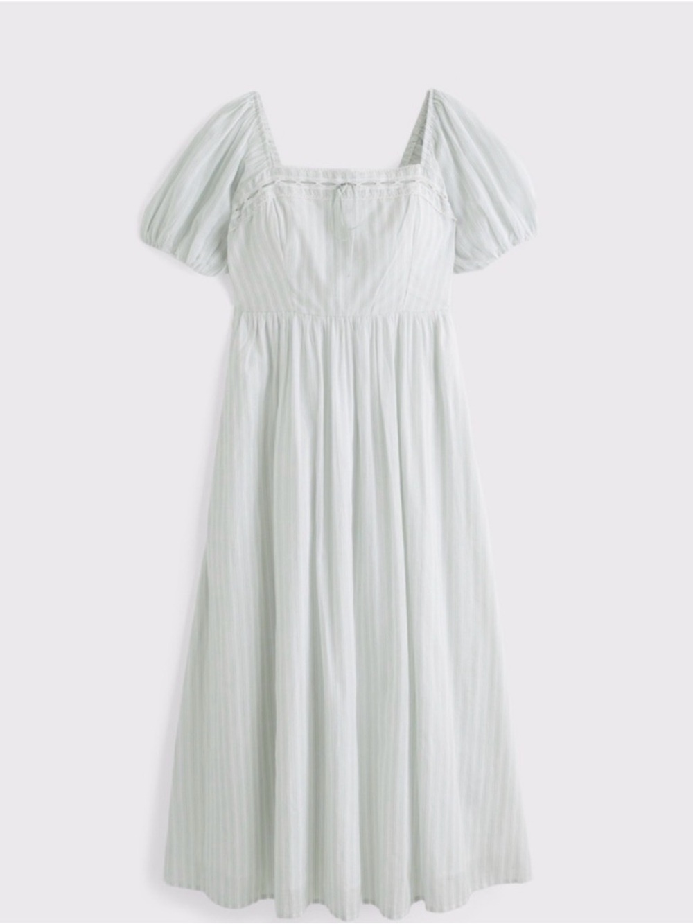 A&F Emerson Puff Sleeve Lace-Trim Midi Dress - Small NTW